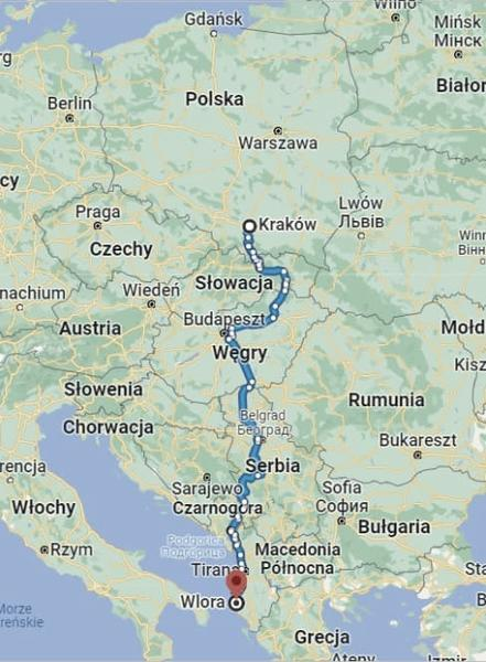 Podróż samochodem do Albanii