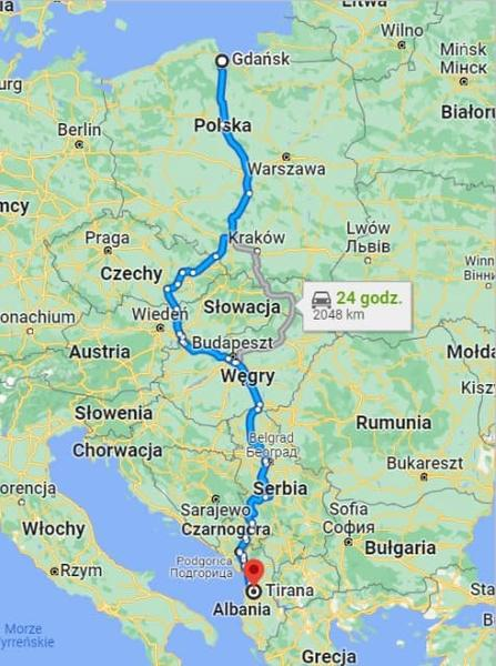 Trasa do Albanii przez Bałkany